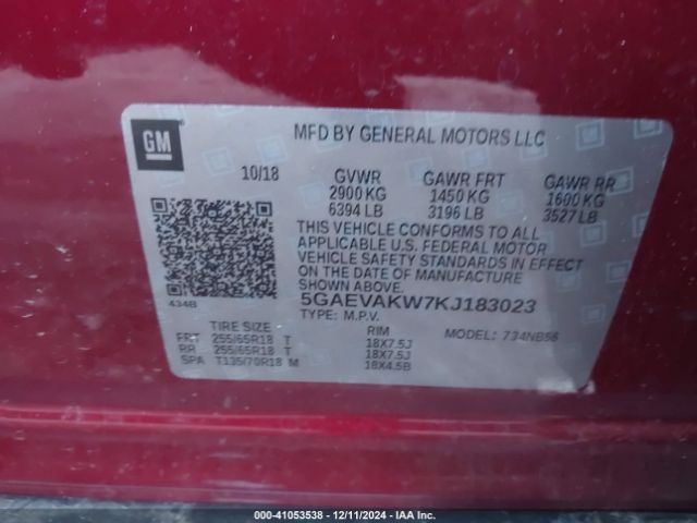 5GAEVAKW7KJ183023 Buick Enclave Awd Essence