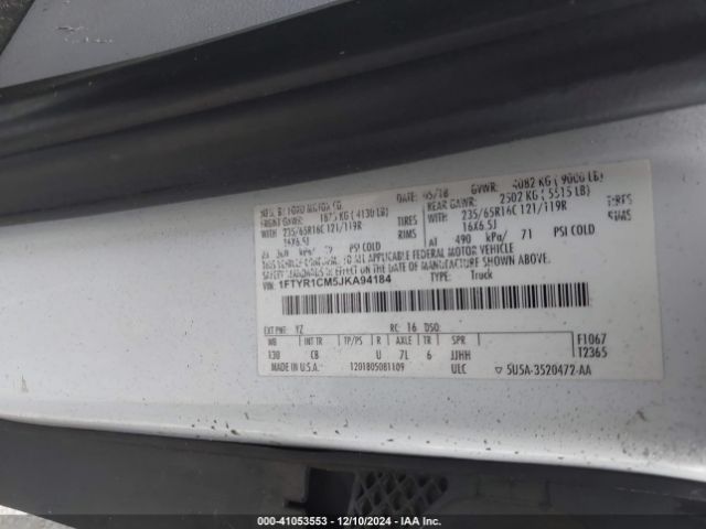 1FTYR1CM5JKA94184 Ford Transit-250