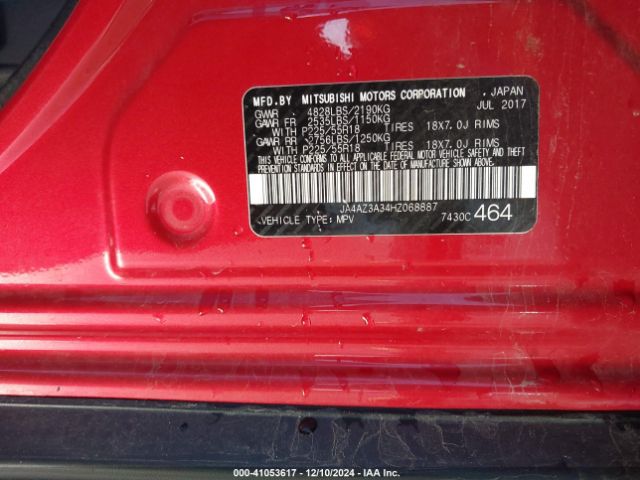 JA4AZ3A34HZ068887 Mitsubishi Outlander Sel