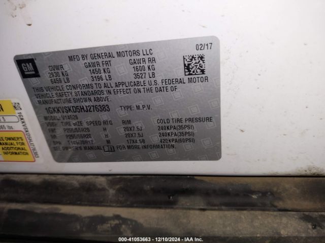 1GKKVSKD5HJ276383 GMC Acadia Limited