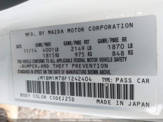 JM1BM1M78F1242404 Mazda Mazda3 I Grand Touring