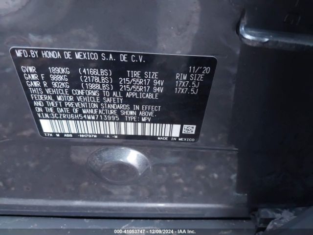 3CZRU6H54MM713995 Honda Hr-v Awd Ex