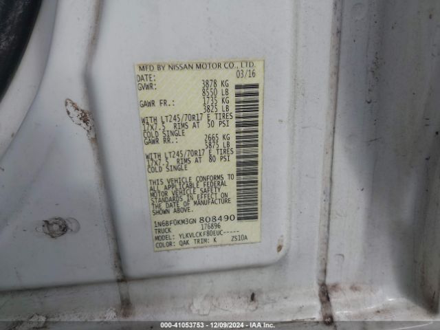 1N6BF0KM3GN808490 Nissan Nv Cargo Nv1500 S V6