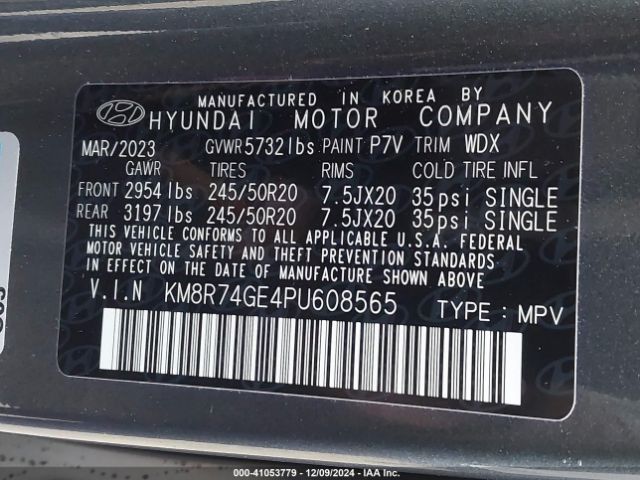 KM8R74GE4PU608565 Hyundai Palisade Calligraphy