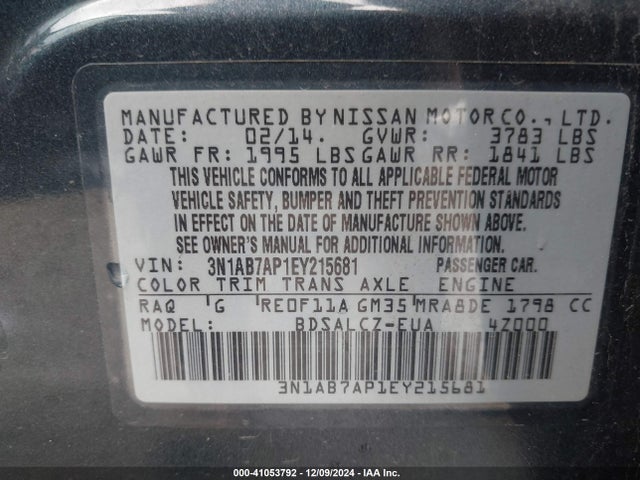 Nissan SENTRA S 2014 3N1AB7AP1EY215681 Image 18