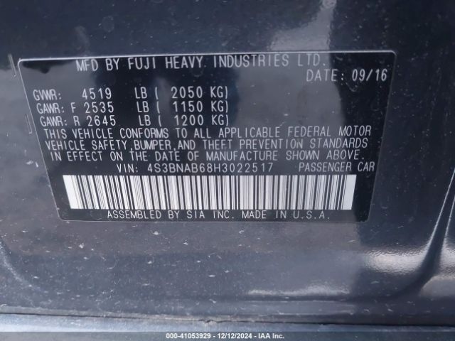 4S3BNAB68H3022517 Subaru Legacy 2.5i