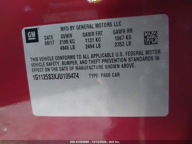 1G1125S3XJU109474 Chevrolet IMPALA 2LZ
