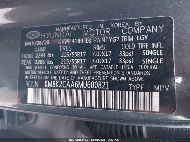 Hyundai Kona Sel 2021 KM8K2CAA6MU600821 Image 9