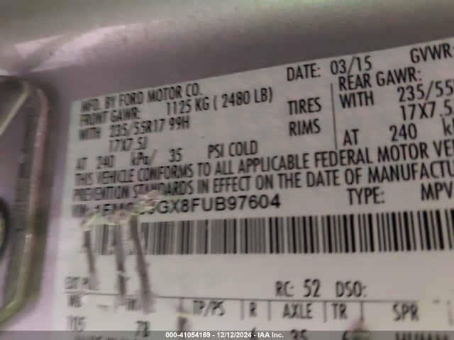 Ford ESCAPE SE 2015 1FMCU9GX8FUB97604 Image 9