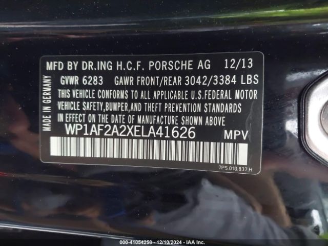 2014 PORSCHE CAYENNE WP1AF2A2XELA41626 Photo 8