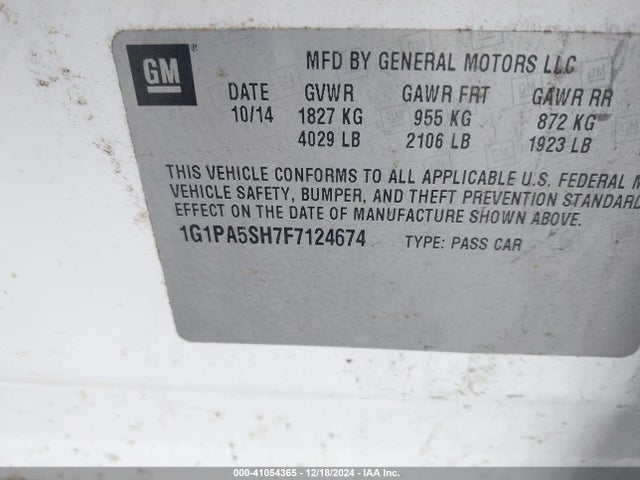 1G1PA5SH7F7124674 Chevrolet Cruze Ls Auto