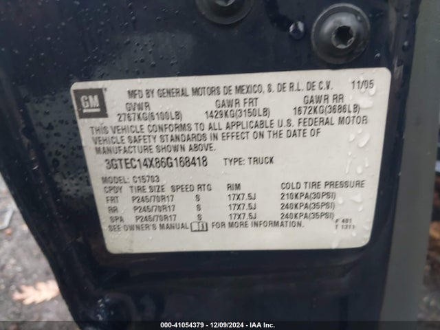 Aukcja sprzedaży 2006 Gmc Sierra 1500 Work Truck, vin: 3GTEC14X86G168418, numer aukcji: 41054379