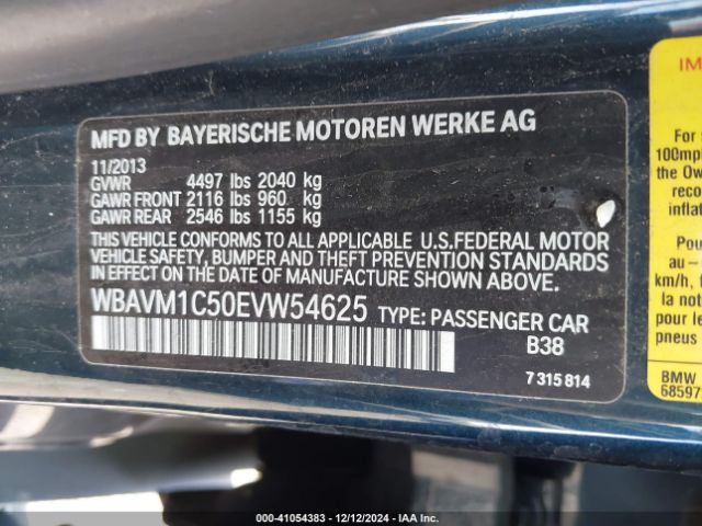 WBAVM1C50EVW54625 BMW X1 Sdrive28i