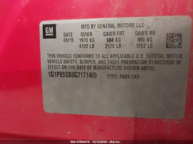 1G1PE5SB8G7171469 Chevrolet Cruze Limited 1lt Auto