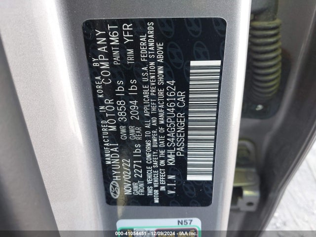 KMHLS4AG5PU461624 Hyundai ELANTRA SEL