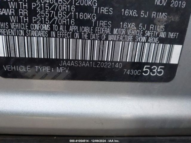 JA4AS3AA1LZ022140 Mitsubishi Eclipse Cross Es 1.5t