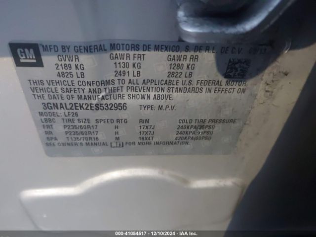 3GNAL2EK2ES532956 Chevrolet Captiva Sport 2ls
