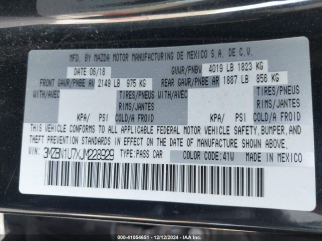 3MZBN1U7XJM228929 Mazda Mazda3 Sport
