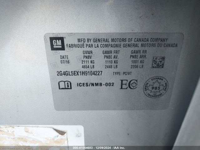 2G4GL5EX1H9104227 Buick Regal Turbo Sport Touring