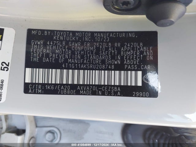 Toyota CAMRY SE 2024 4T1G11AK5RU208748 Image 9