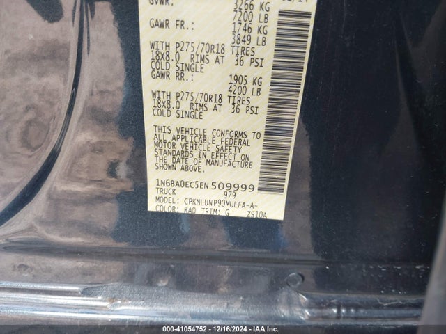 Nissan Titan Pro-4x 2014 1N6BA0EC5EN509999 Image 9