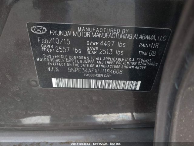 5NPE34AFXFH184608 Hyundai Sonata Sport