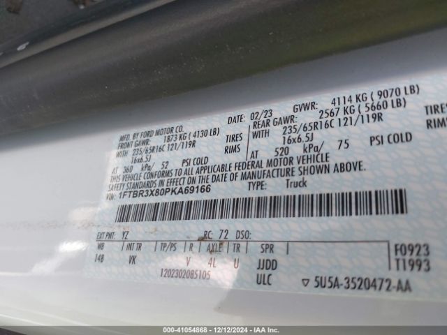 1FTBR3X80PKA69166 Ford Transit-250 Cargo Van