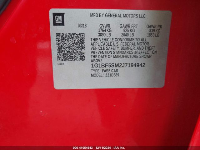 1G1BF5SM2J7194942 Chevrolet Cruze Premier Auto
