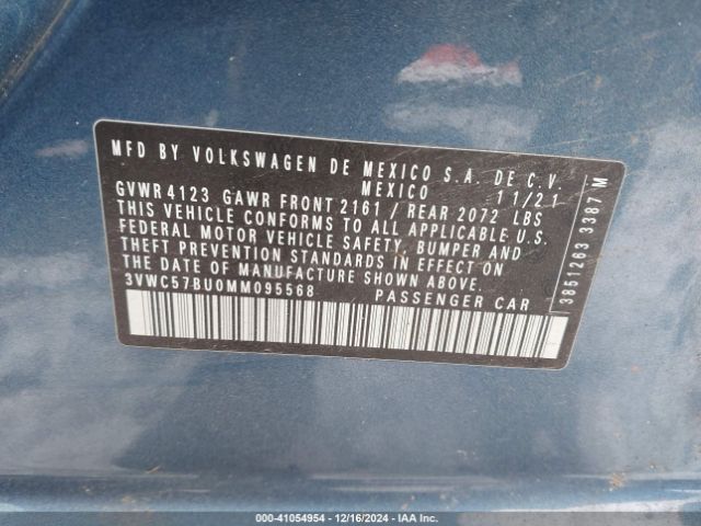 3VWC57BU0MM095568 Volkswagen Jetta 1.4t R-line/1.4t S/1.4t Se