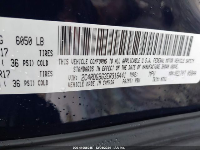 2C4RDGBG3ER316441 Dodge Grand Caravan Se 30th Anniversary