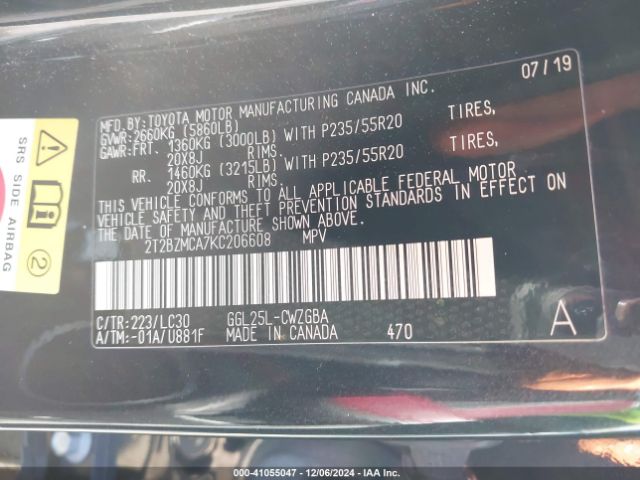 2T2BZMCA7KC206608 Lexus Rx 350 F Sport