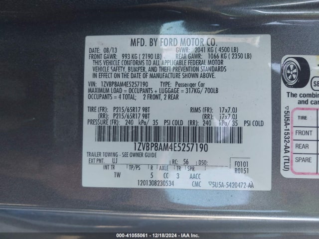 Ford Mustang V6 2014 1ZVBP8AM4E5257190 Image 9