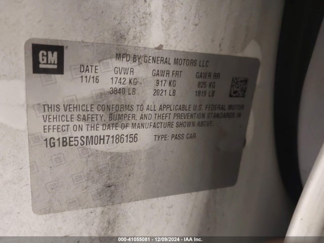 Chevrolet Cruze Lt Auto 2017 1G1BE5SM0H7186156 Image 9