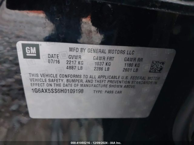 1G6AX5SS6H0109198 Cadillac CTS LUXURY