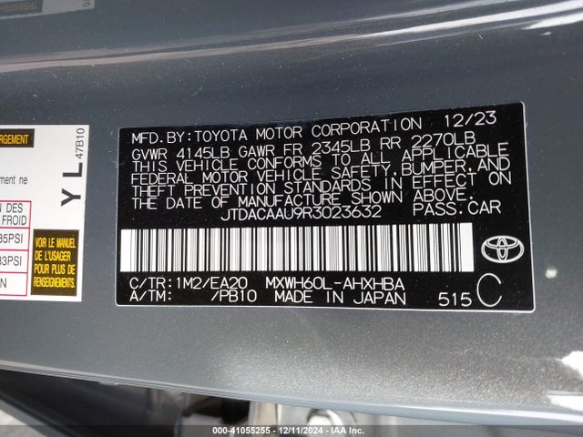 JTDACAAU9R3023632 Toyota Prius Limited
