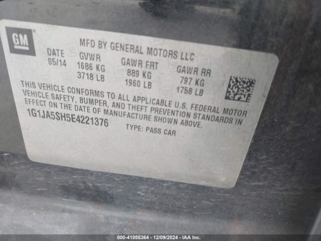 1G1JA5SH5E4221376 Chevrolet Sonic Ls Auto