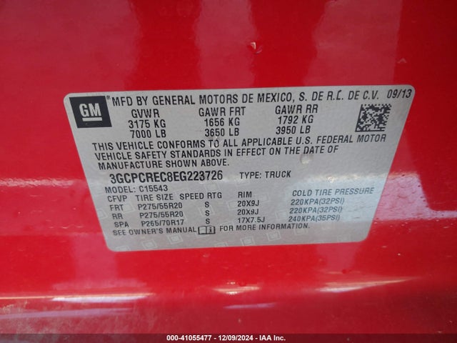 Chevrolet Silverado 1500 1lt 2014 3GCPCREC8EG223726 Image 9