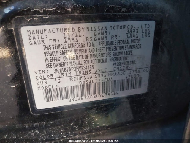 Nissan SENTRA SV 2017 3N1AB7AP3HY234186 Image 9