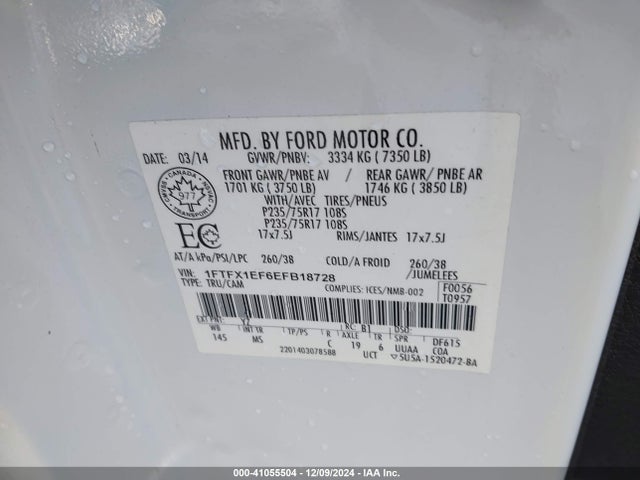 Ford F-150 Xlt 2014 1FTFX1EF6EFB18728 Image 9