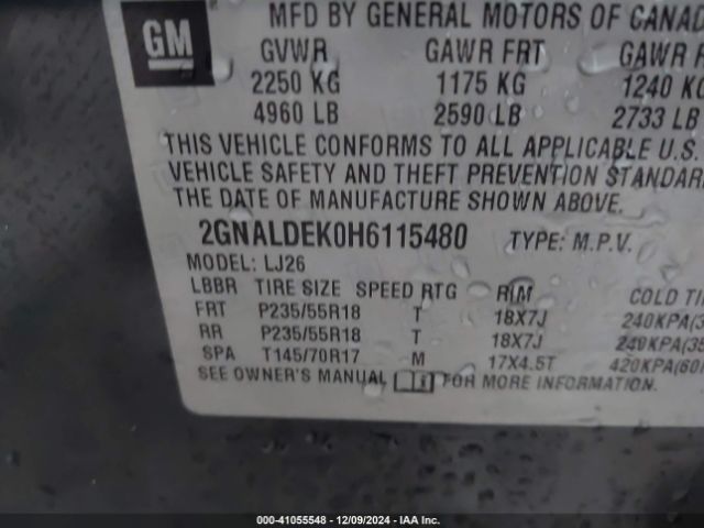 2GNALDEK0H6115480 Chevrolet Equinox Premier