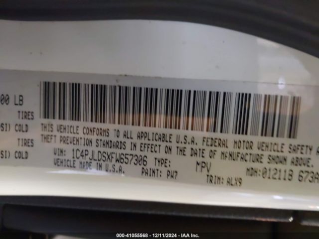 1C4PJLDSXFW657306 Jeep Cherokee Limited
