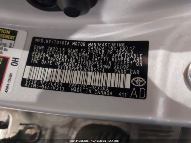 2T1BURHE2JC985314 Toyota Corolla Xse