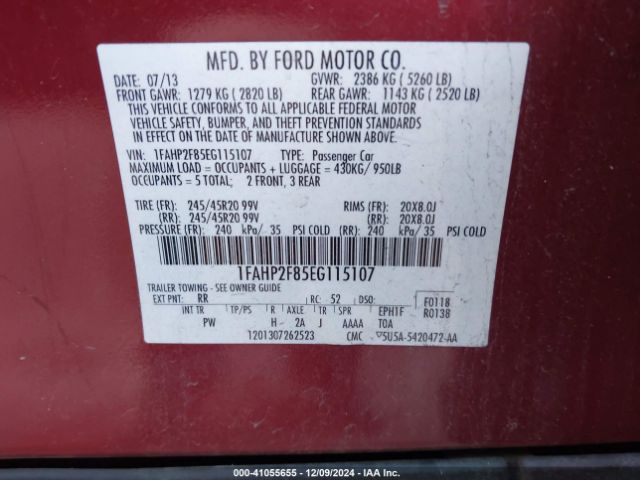 1FAHP2F85EG115107 Ford Taurus Limited