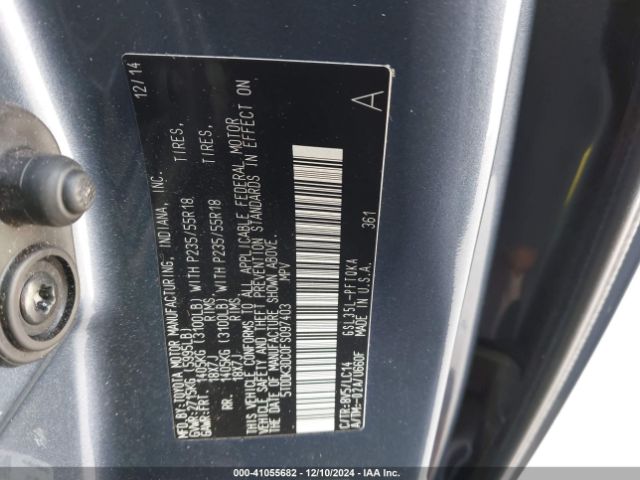 5TDDK3DC0FS097403 Toyota Sienna Xle/limited