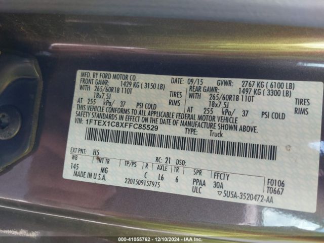 1FTEX1C8XFFC85529 Ford F-150 Xlt