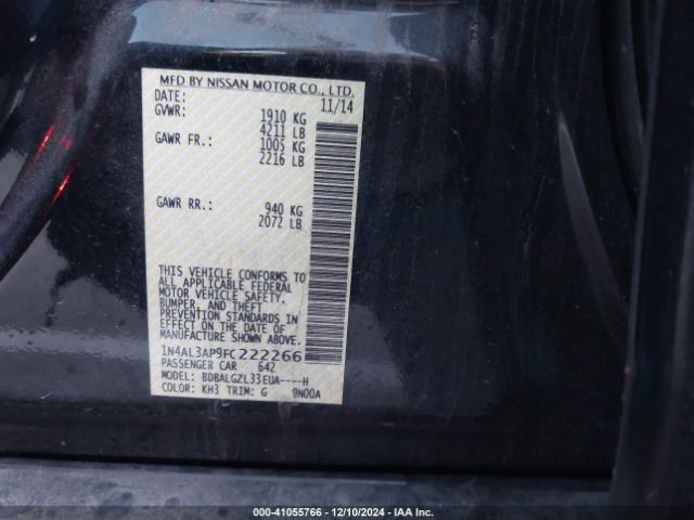1N4AL3AP9FC222266 Nissan Altima 2.5 S