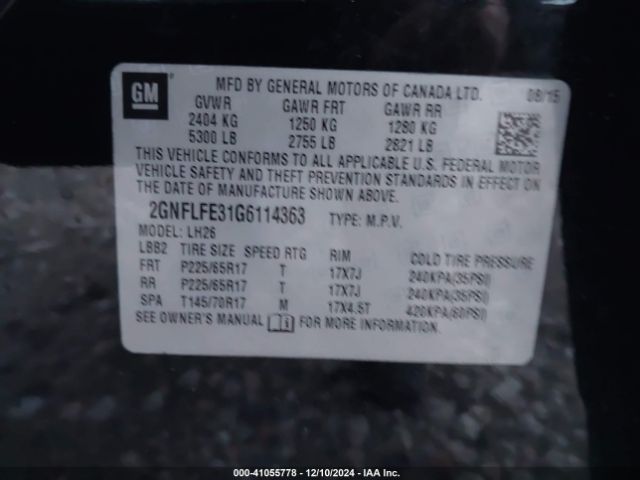 2GNFLFE31G6114363 Chevrolet EQUINOX LT