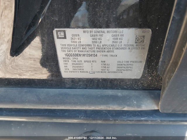 1GCGSDEN1H1204154 Chevrolet Colorado Z71