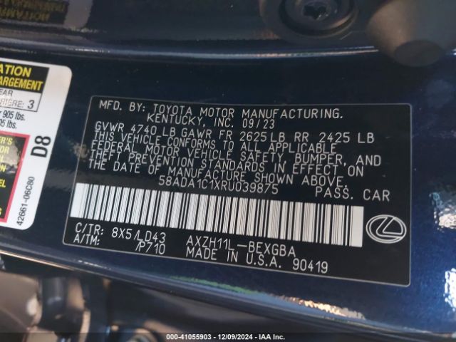 58ADA1C1XRU039875 Lexus ES 300H