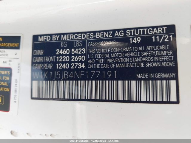 2022 MERCEDES-BENZ E 450 W1K1J5JB4NF177191 Photo 8